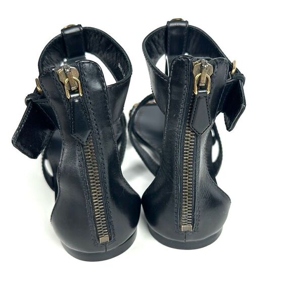 NWOB Miu Miu Prada Studded T-Strap Gladiator Sandal Black Leather 38 US 8 - Picture 5 of 13